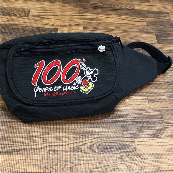 Disney Other - NWOT Disney Black Waist Bag with 100 Years of Magic Mickey Graphic
